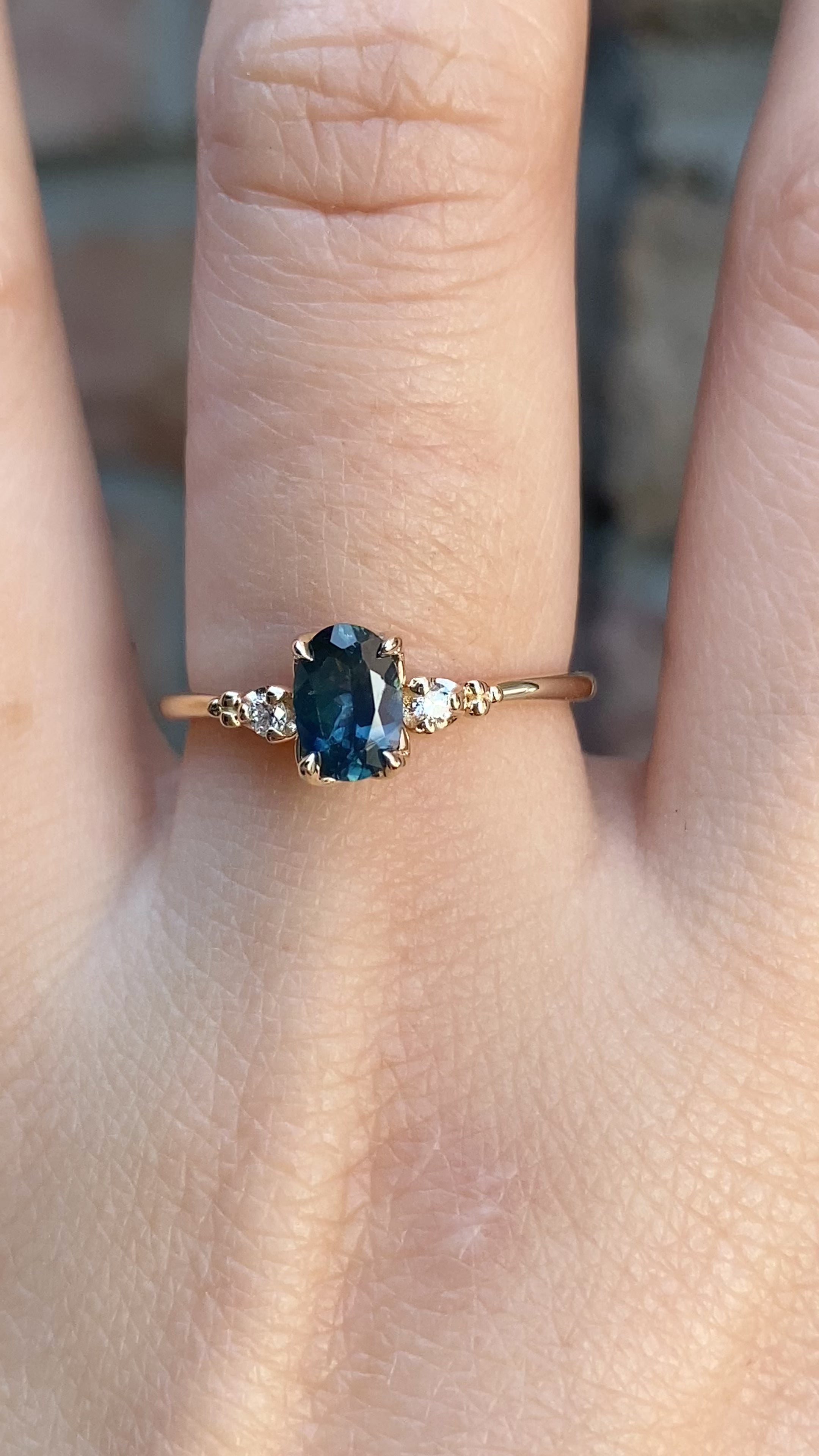 Estel Ring, 0.75ct Montana Sapphire