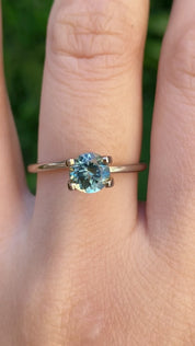 1.08ct Round Cut Blue Green Montana Sapphire Sapphire SR437