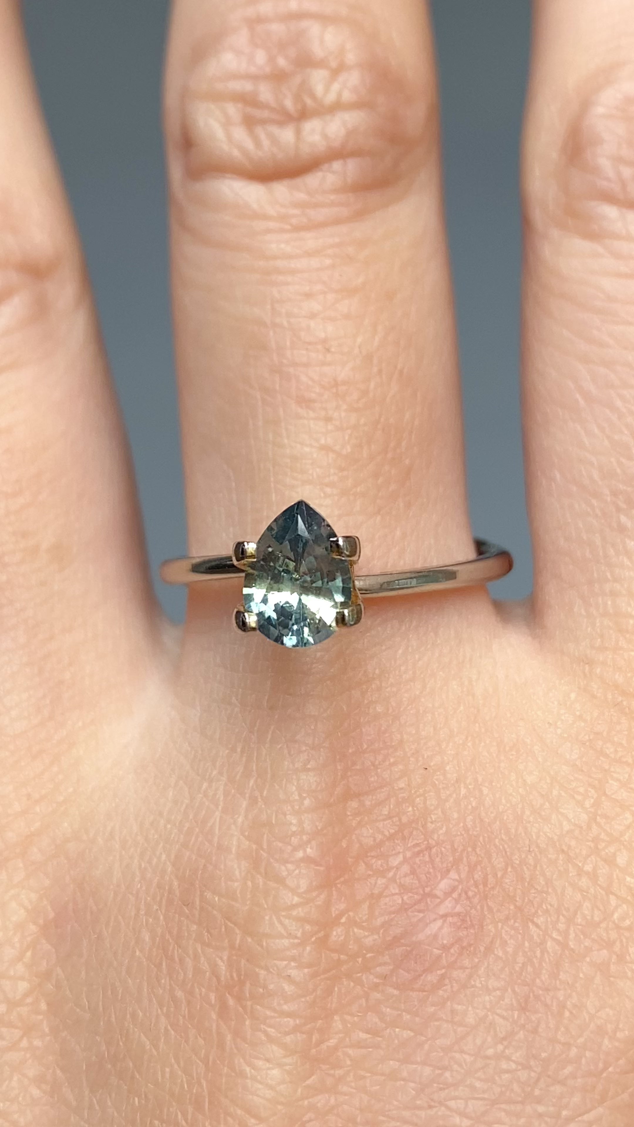 1.09ct Pear Cut Light Green Madagascar Sapphire SF209