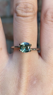 1.13ct Cushion Cut Green Montana Sapphire SF320
