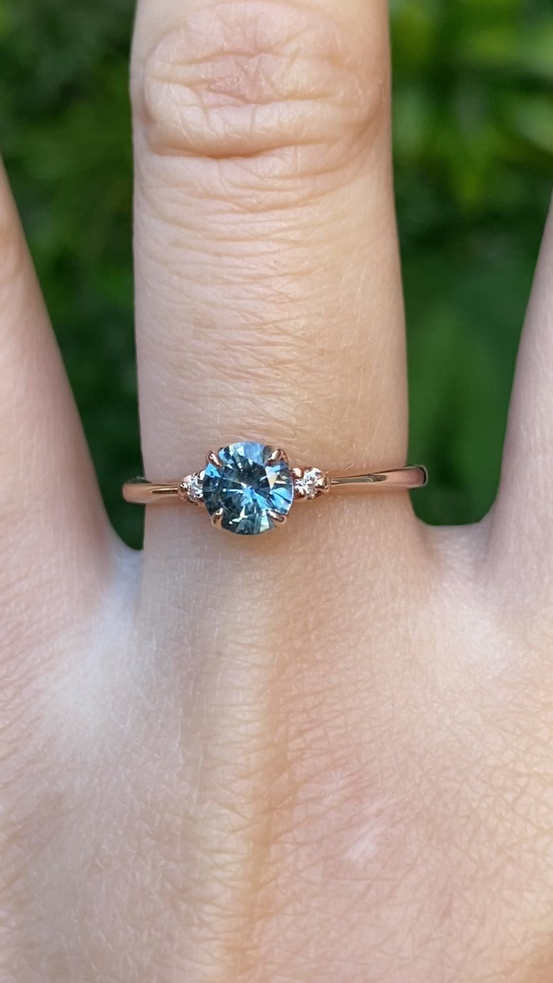 【一点物】ソフィアリング ・0.66ct・モンタナ産ティールブルーサファイア・K14RG