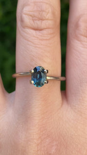 1.00ct Oval Cut Teal Blue Montana Sapphire Sapphire SO670