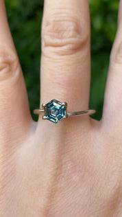 1.40ct Hexagon Cut Blue Green Montana Sapphire SF510