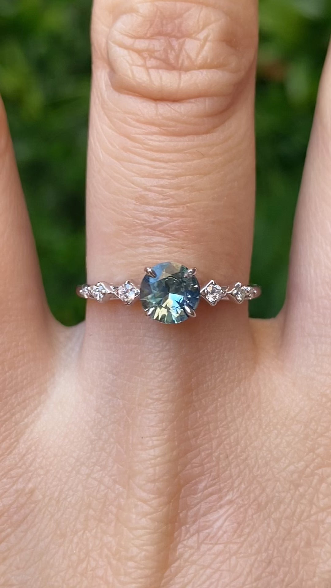 Celeste Ring, 0.73ct Parti Blue Montana Sapphire