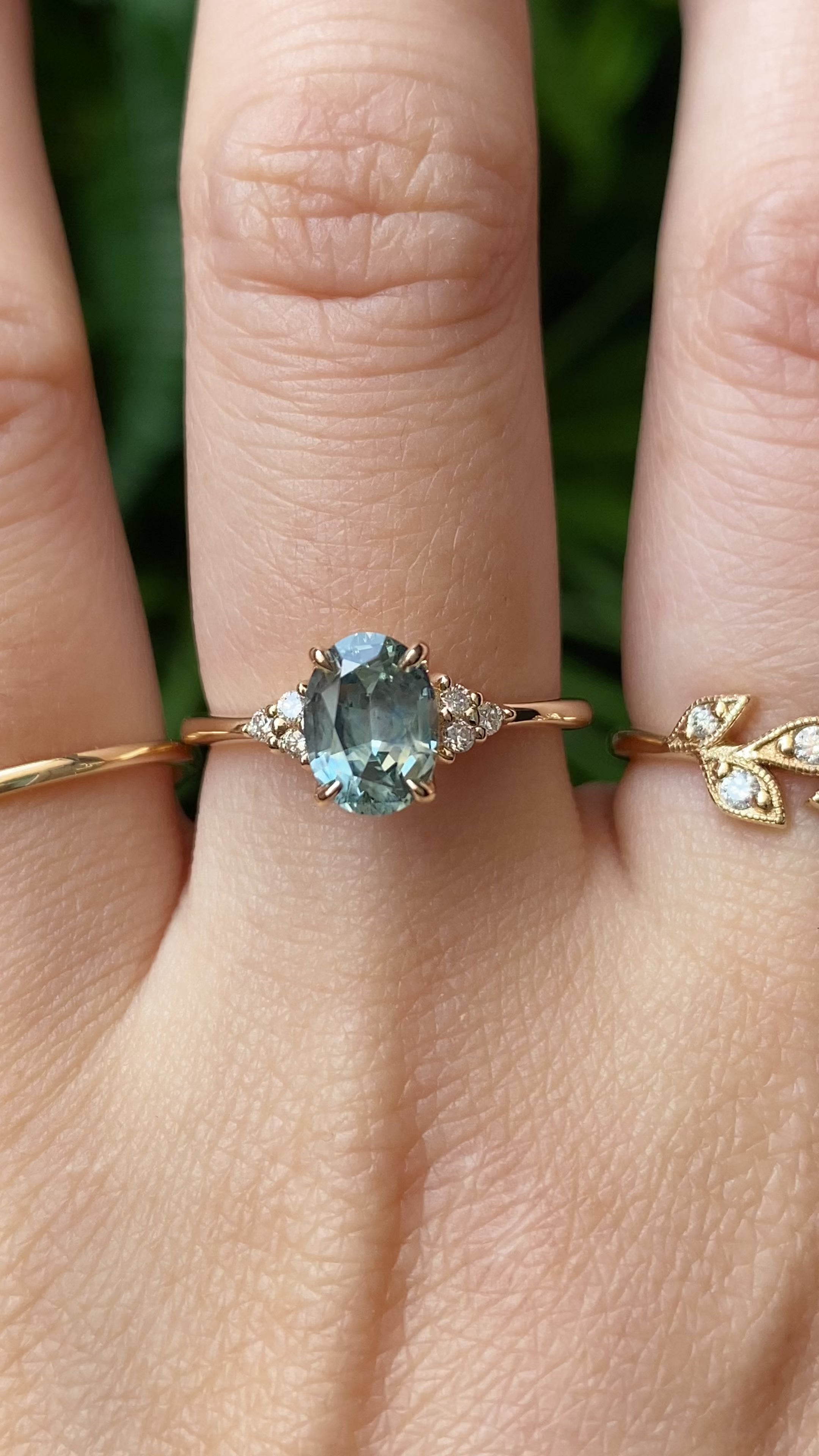 Teresa Ring, 1.88ct Blue Green Montana Sapphire