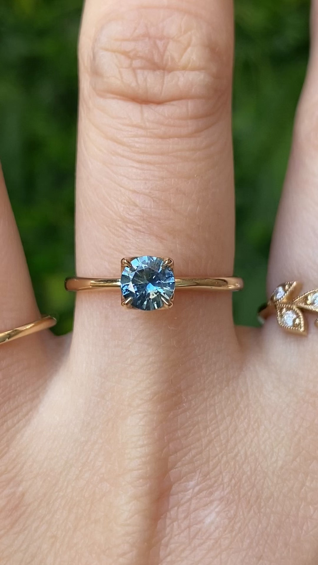 【即日配送】サラリング ・0.64ct・加熱モンタナ産ブルーサファイア・K14YG