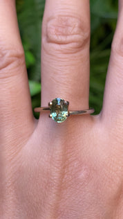 1.38ct Oval Cut Light Green Madagascar Sapphire SO570