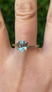 1.94ct Oval Cut Light Blue Green Madagascar Sapphire SO624