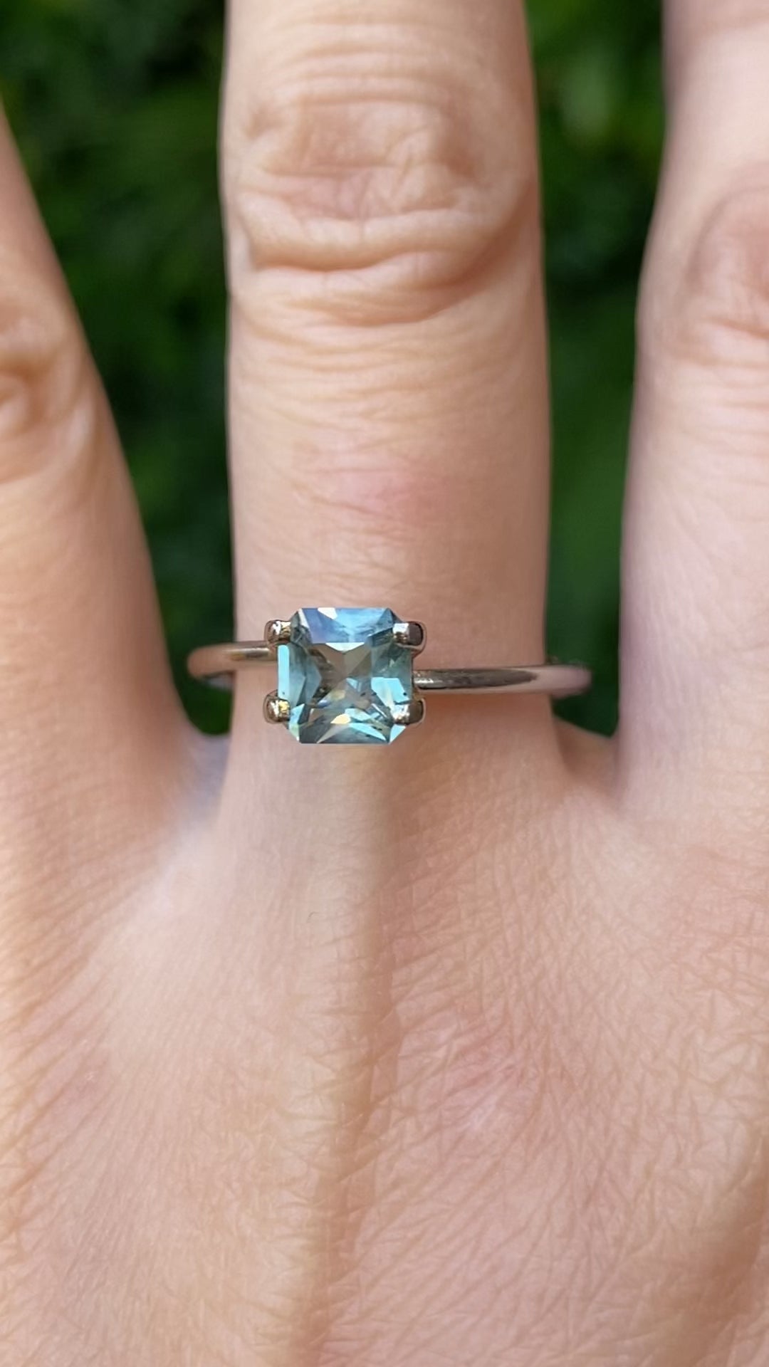 1.21ct Radiant Cut Light Blue Green Montana Sapphire SF506