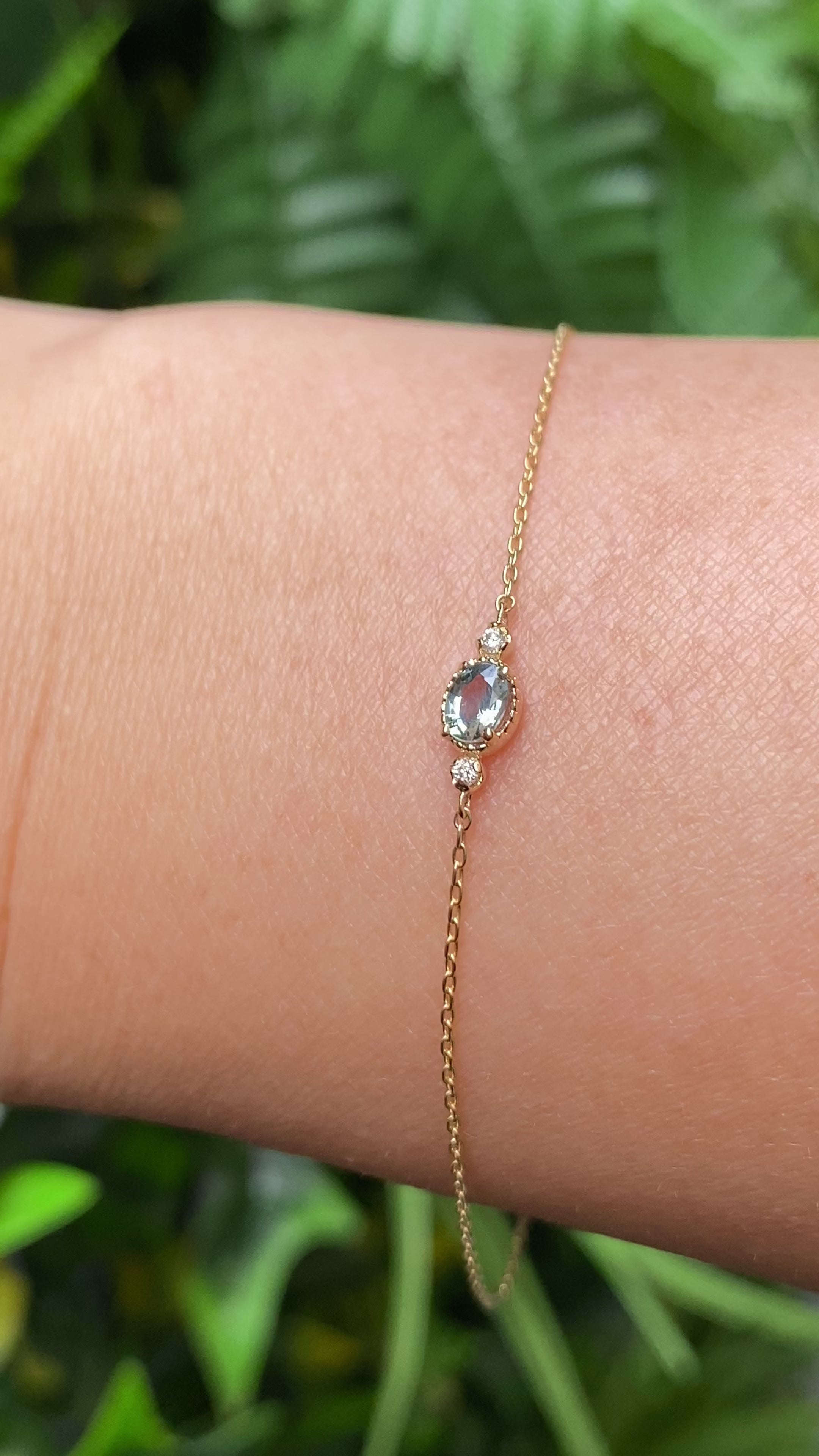 Three-Stone Bracelet, Montana Sapphire