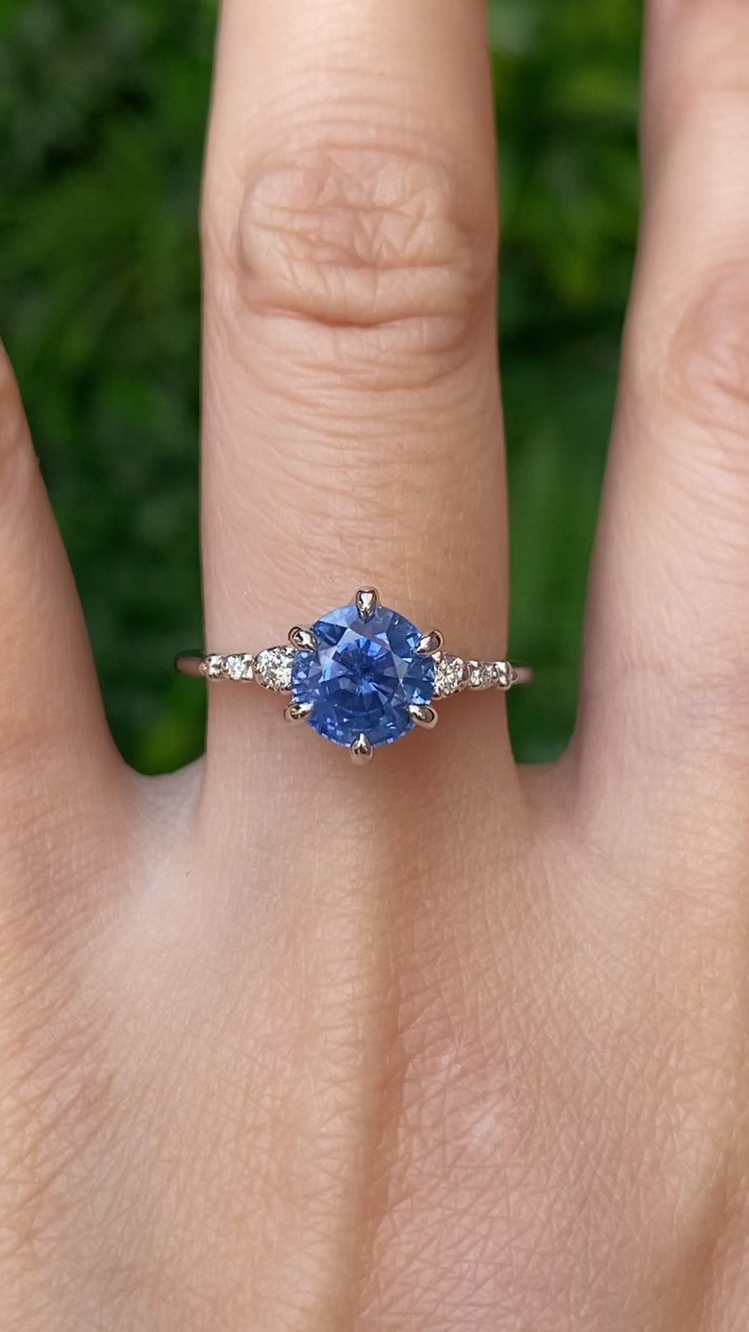 Estel Fleur Ring, 2.42ct Blue Ceylon Sapphire