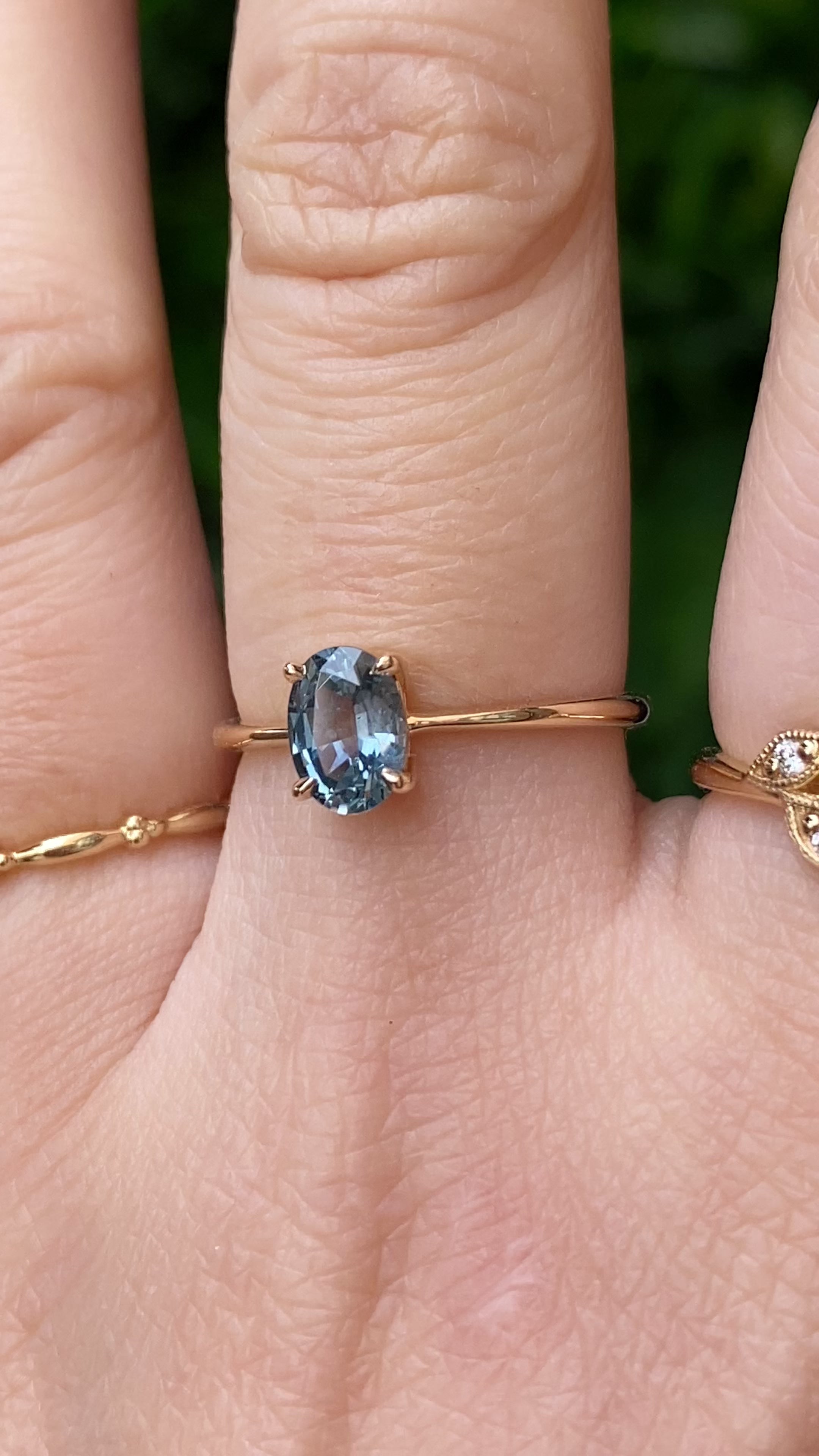Nina Ring, 0.90ct Blue Montana Sapphire