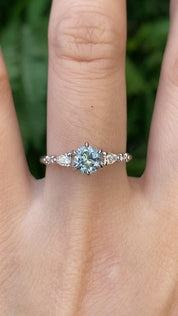 Estel Fleur Petal Ring, 0.86ct Icy Blue Montana Sapphire