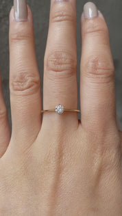 Alice Ring, 0.25ct Brilliant Cut Diamond, 14k Yellow Gold