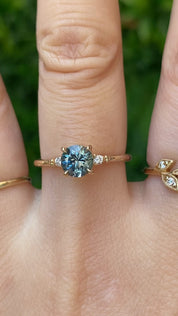 Estel Ring, 1.14ct Blue Green Montana Sapphire