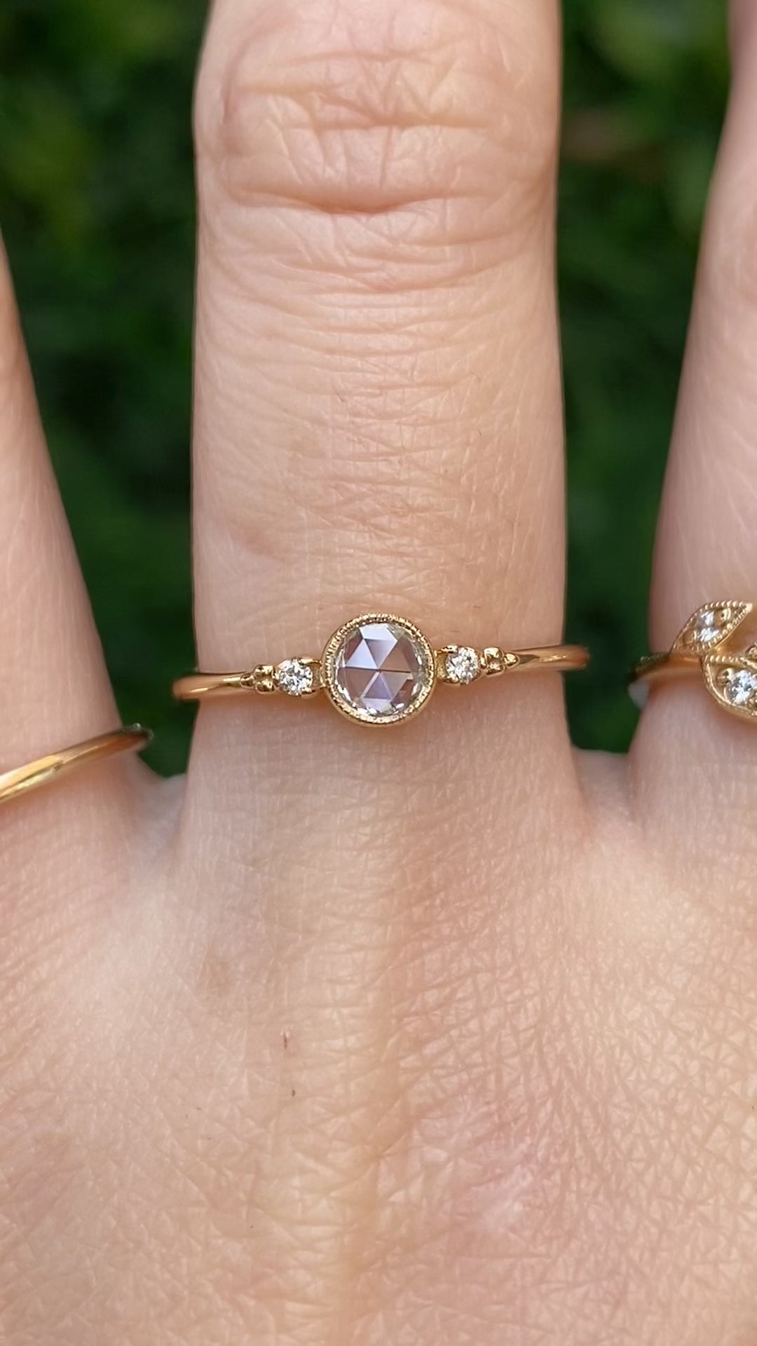 Estel Bezel Ring, 0.15ct Rose Cut Diamond
