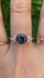 Nova Ring, 1.63ct Teal Blue Queensland Sapphire