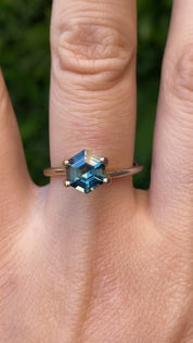 1.70ct Hexagon Cut Blue Green Madagascar Sapphire sf491