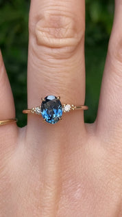 Estel Ring, 1.37ct Blue Montana Sapphire