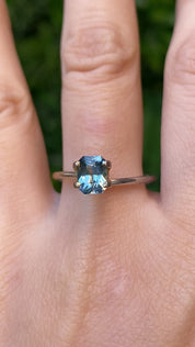 1.22ct Radiant Cut Teal Blue Madagascar Sapphire SF493