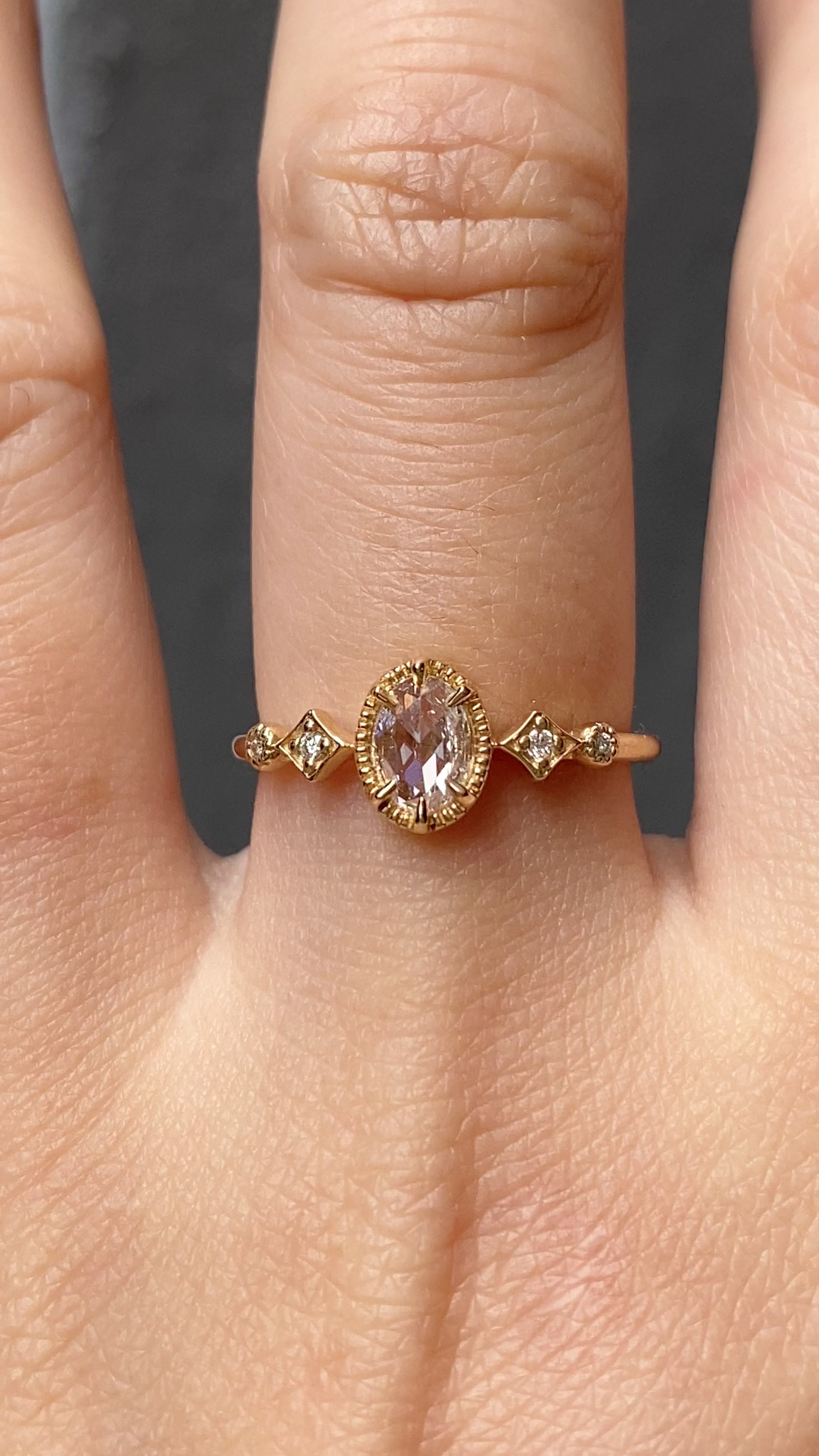 Stella Oval Rose Cut Diamond Ring