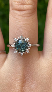 Victoria Ring, 1.69ct Green Montana Sapphire
