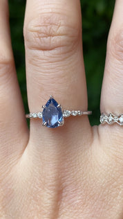 Estel Fleur Ring, 0.81ct Light Blue Srilanka Sapphire