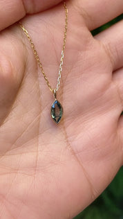 Patia Marquise Blue Green Sapphire Charm 8.0mm