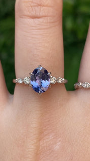 Estel Fleur Ring, 1.56ct Purple Blue Umba Sapphire