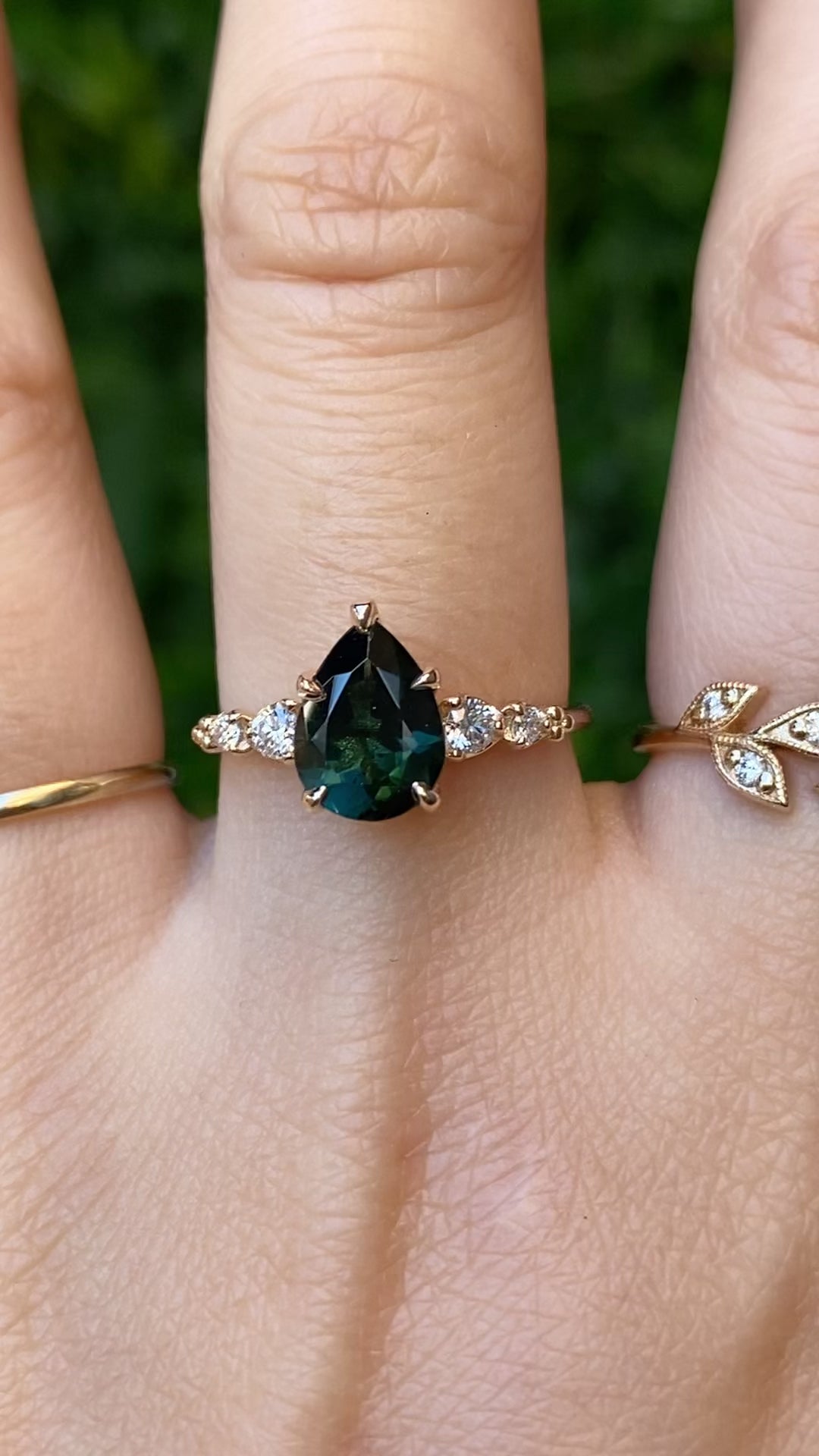 Estel Fleur Ring, 1.53ct Peacock Green Tourmaline