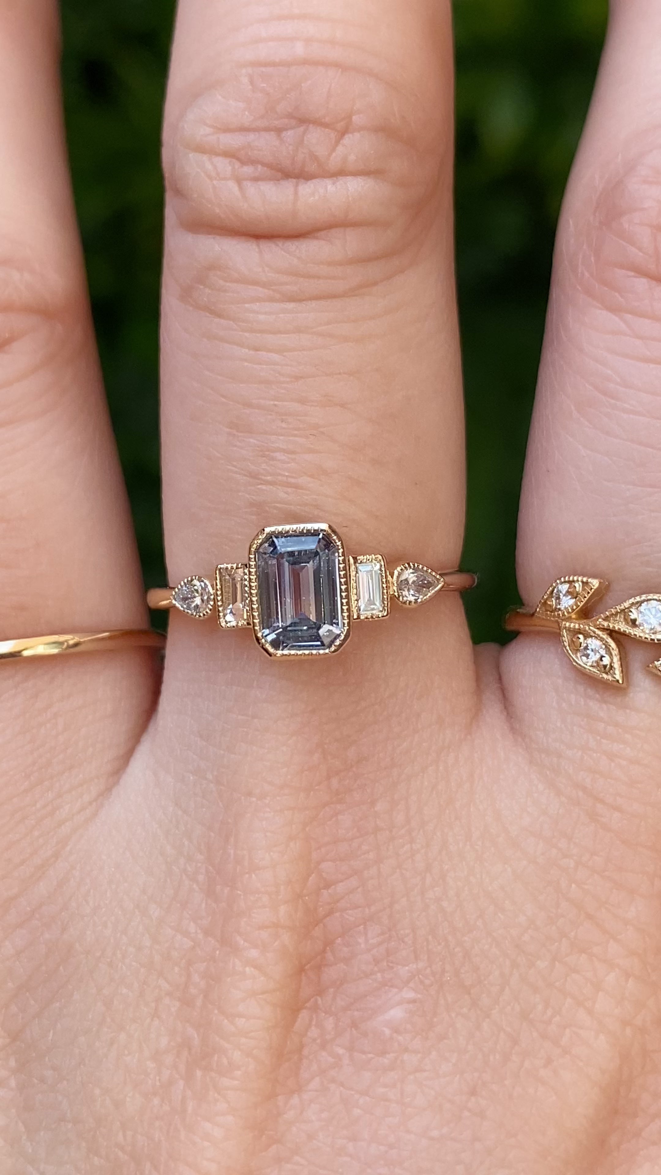 Edith Ring, 0.71ct Blue Montana Sapphire
