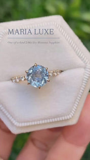 Maria Luxe Grand Ring, 2.06ct Blue Montana Sapphire