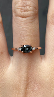 Emilie Ring, 0.88ct Green Madagascar Sapphire