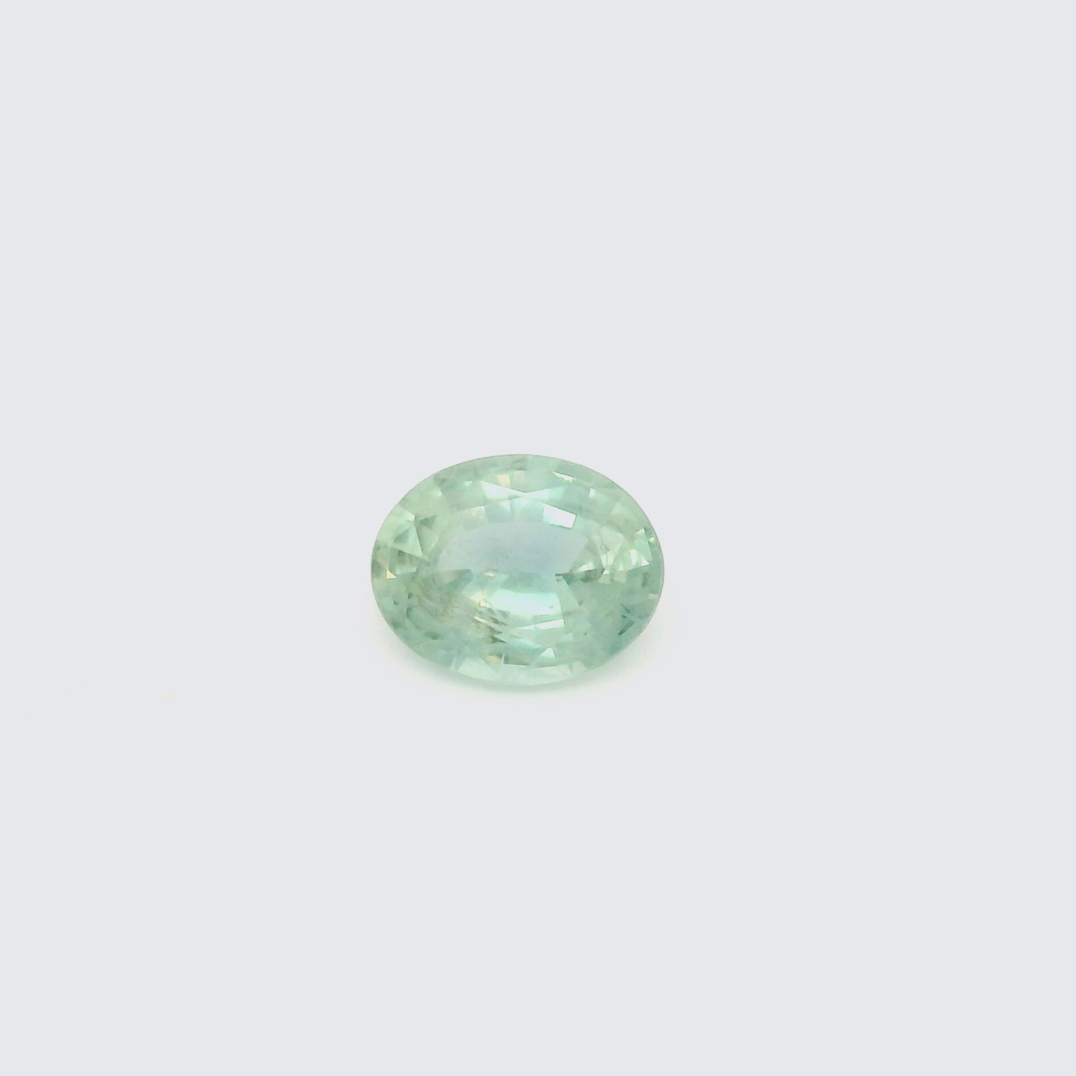 2.12ct Oval Cut Light Blue Green Madagascar Sapphire SO602