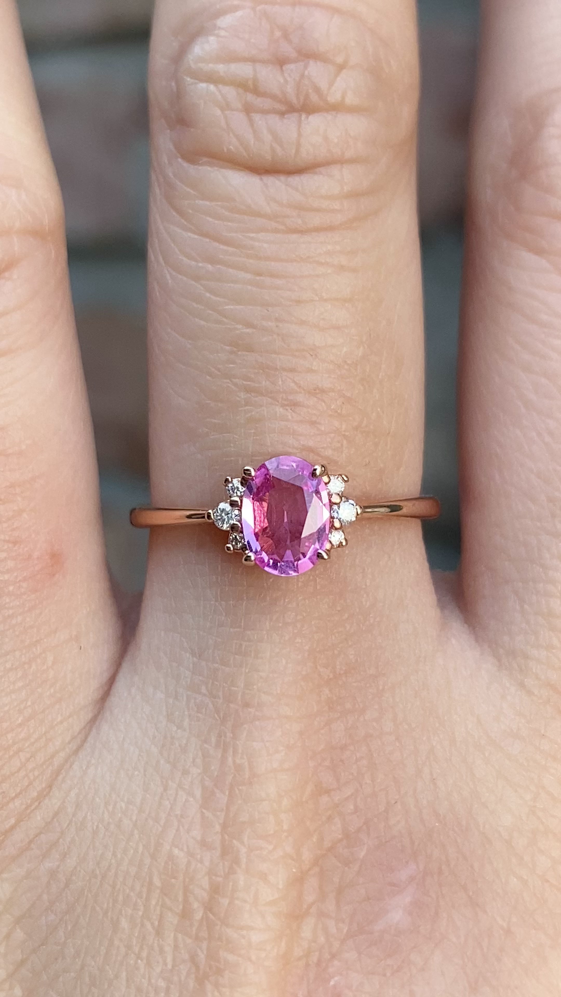 Lena Ring, 0.70ct Pink Sapphire