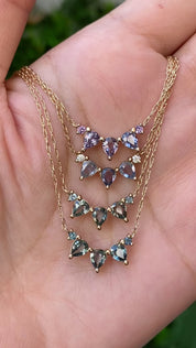 Gloria Necklace, Light Blue Green Sapphire