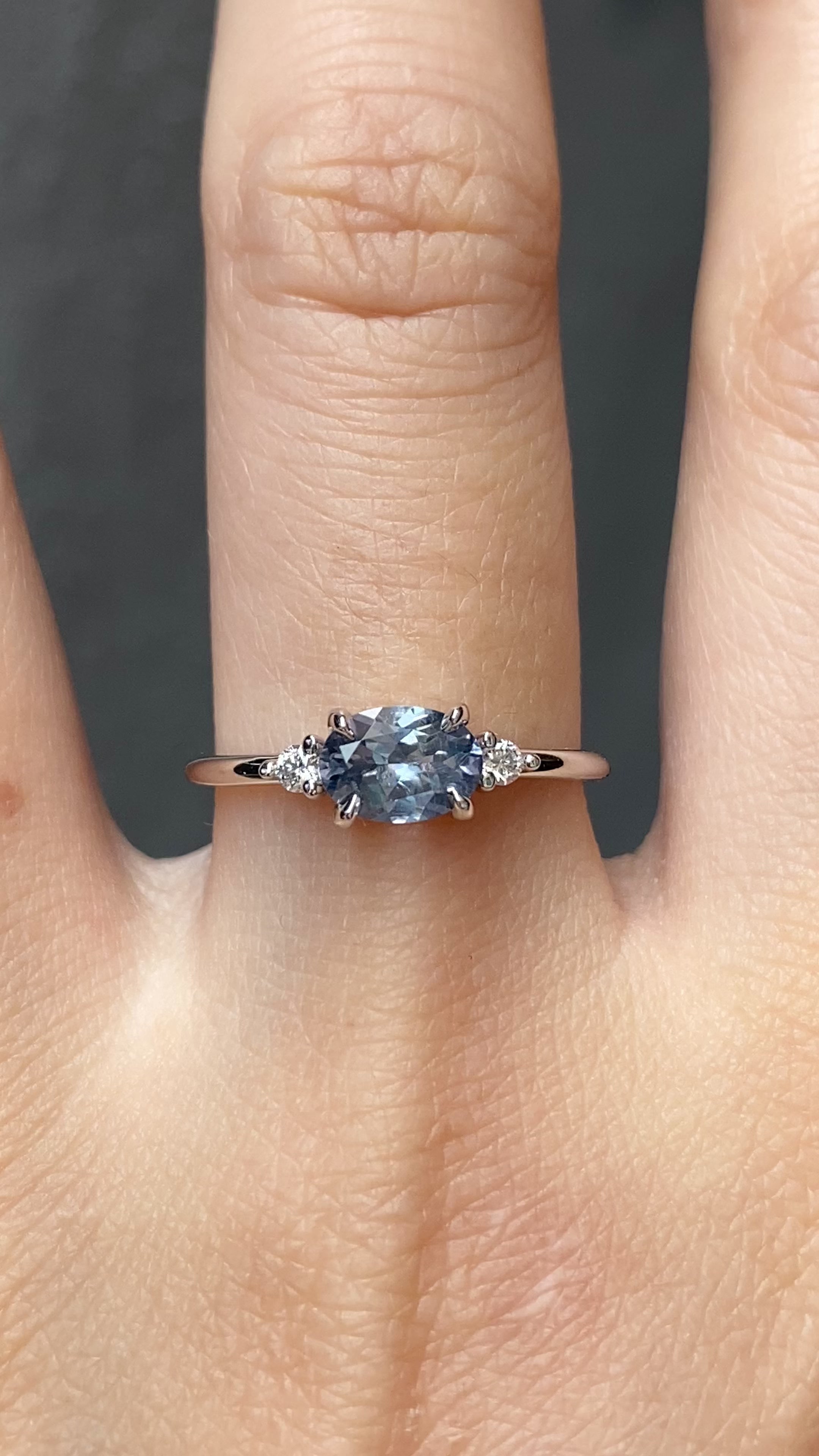 Emilie Ring, 0.98ct Light Blue Umba Sapphire