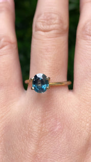 1.66ct Oval Cut Teal Blue Montana Sapphire SO460