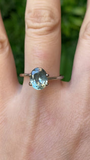 2.12ct Oval Cut Light Blue Green Madagascar Sapphire SO602