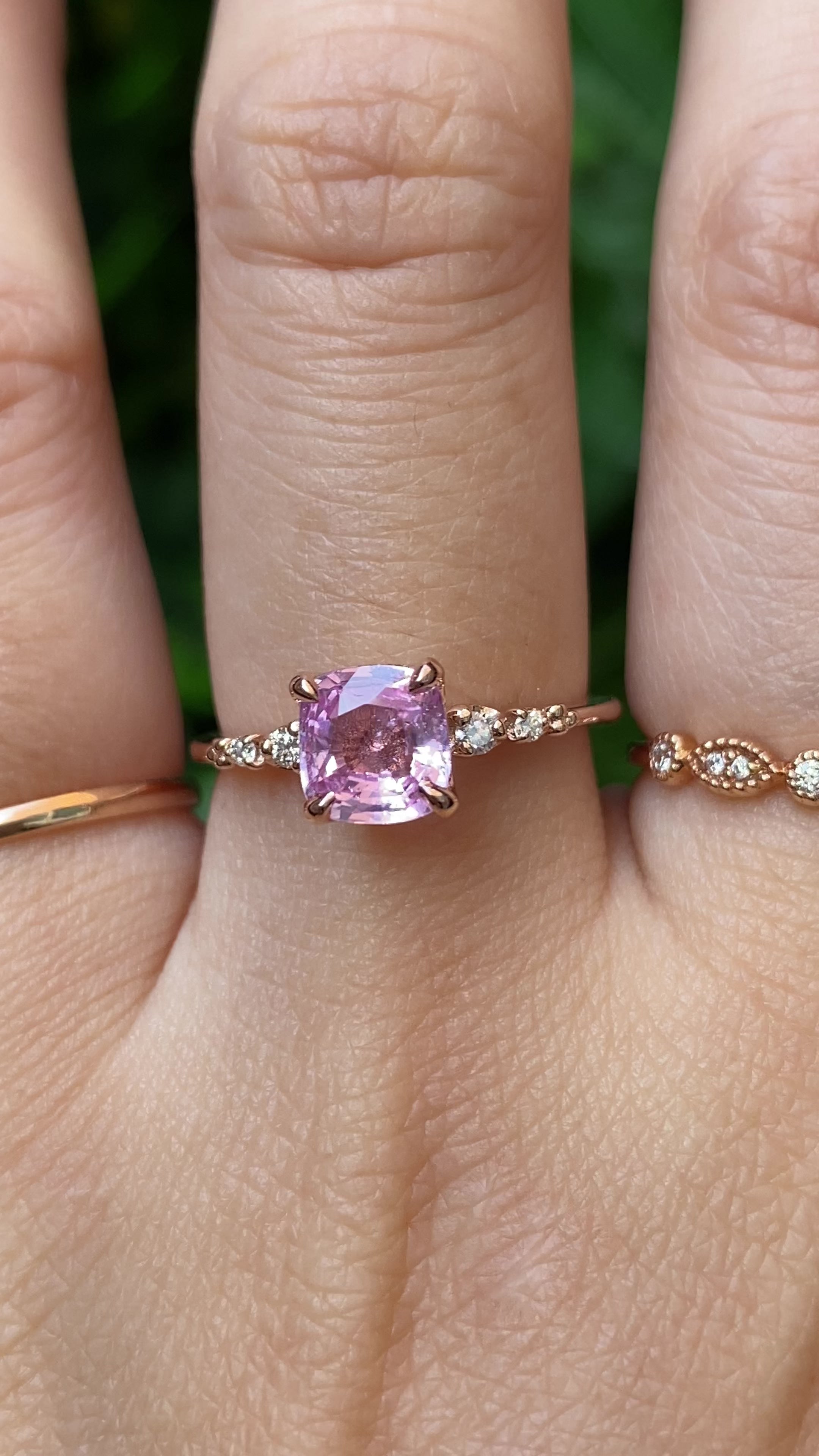 Estel Fleur Ring, 1.29ct Pink Sapphire