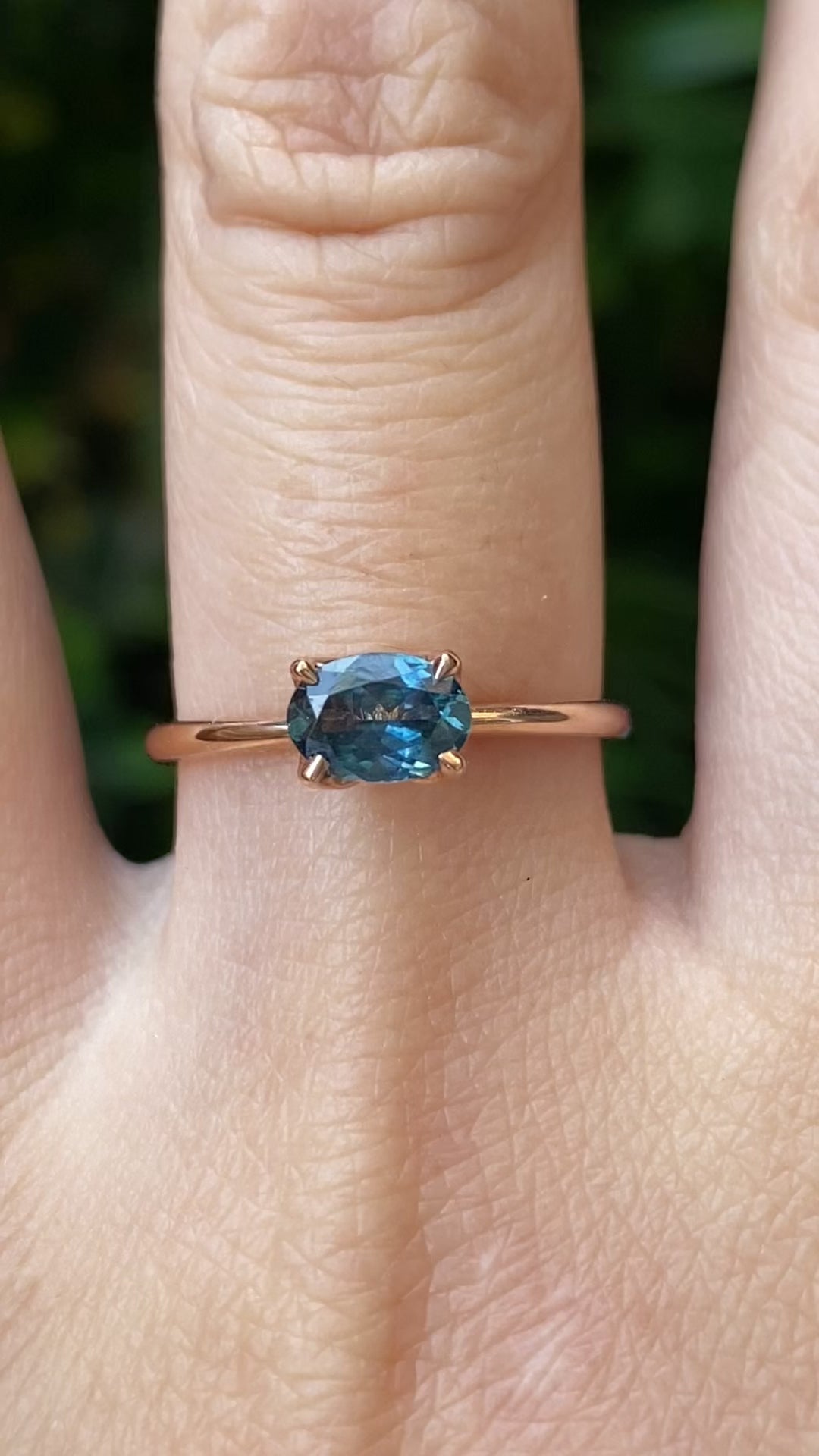Sara Ring, 0.86ct Blue Montana Sapphire