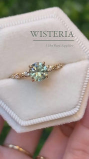 Wisteria Ring, Green Montana Sapphire