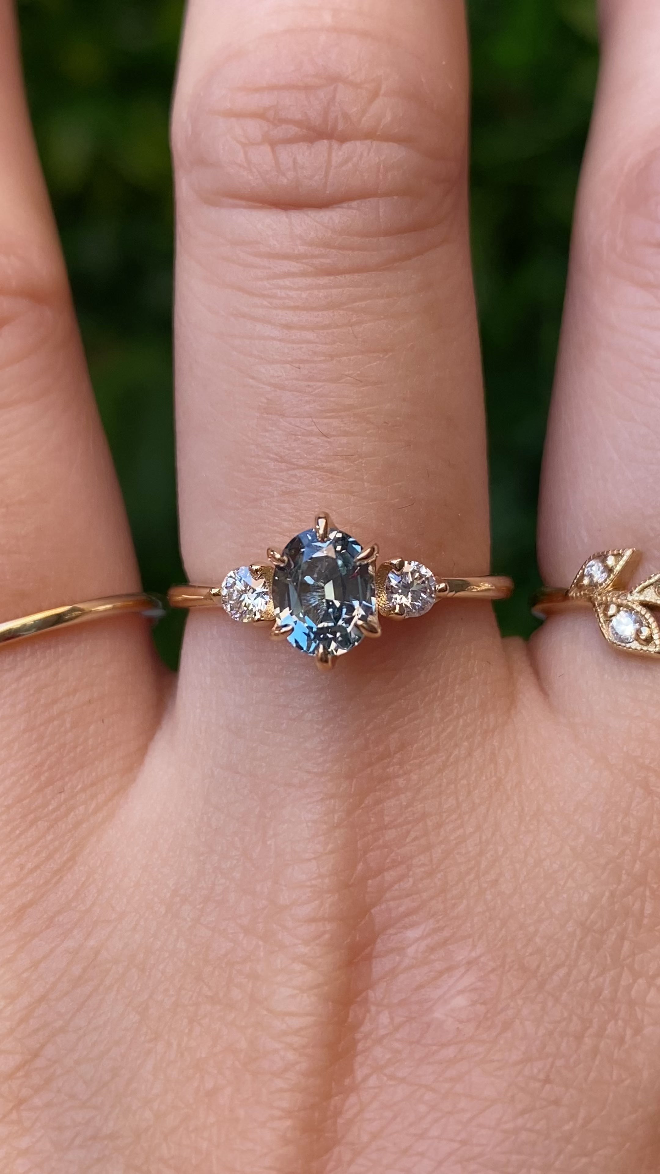 Ayana Ring, 1.10ct Blue Montana Sapphire