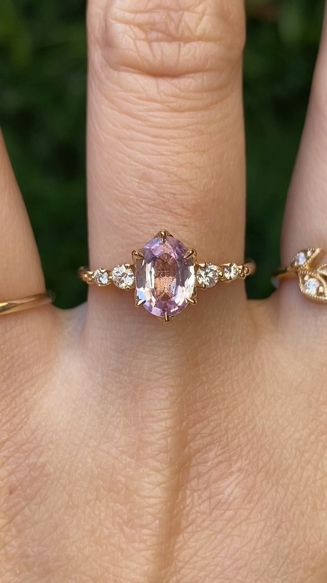 Estel Fleur Ring, 1.19ct Pink Madagascar Sapphire
