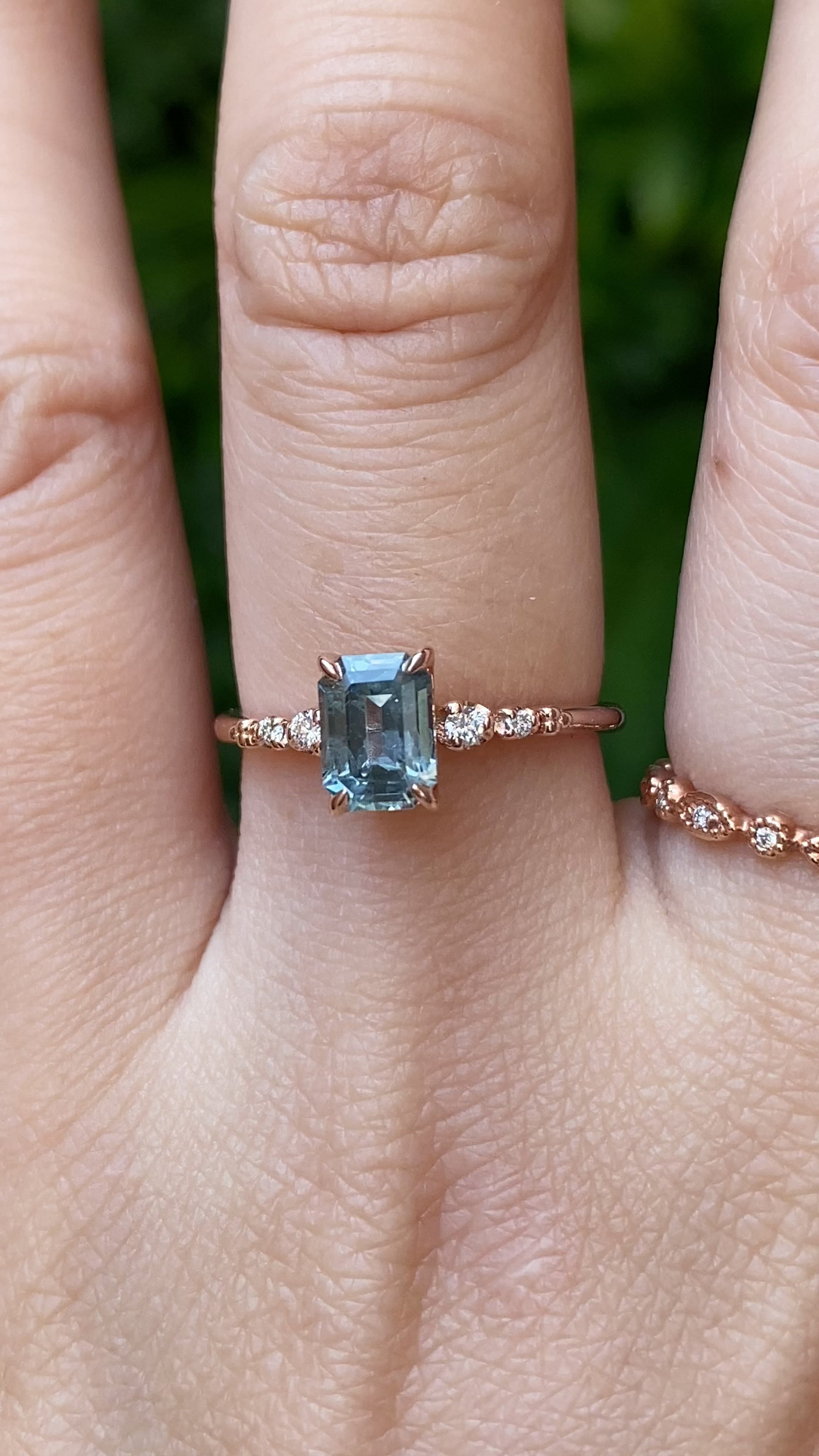 Estel Fleur Ring, 1.21ct Blue Montana Sapphire