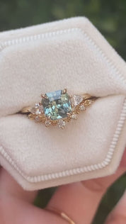 Olivia Ring, 1.79ct Light Green Srilanka Sapphire