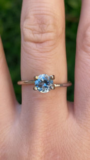 1.11ct Round Cut Light Blue Montana Sapphire Sapphire SR430