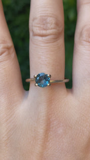 0.87ct Round Cut Teal Blue Montana Sapphire SR395