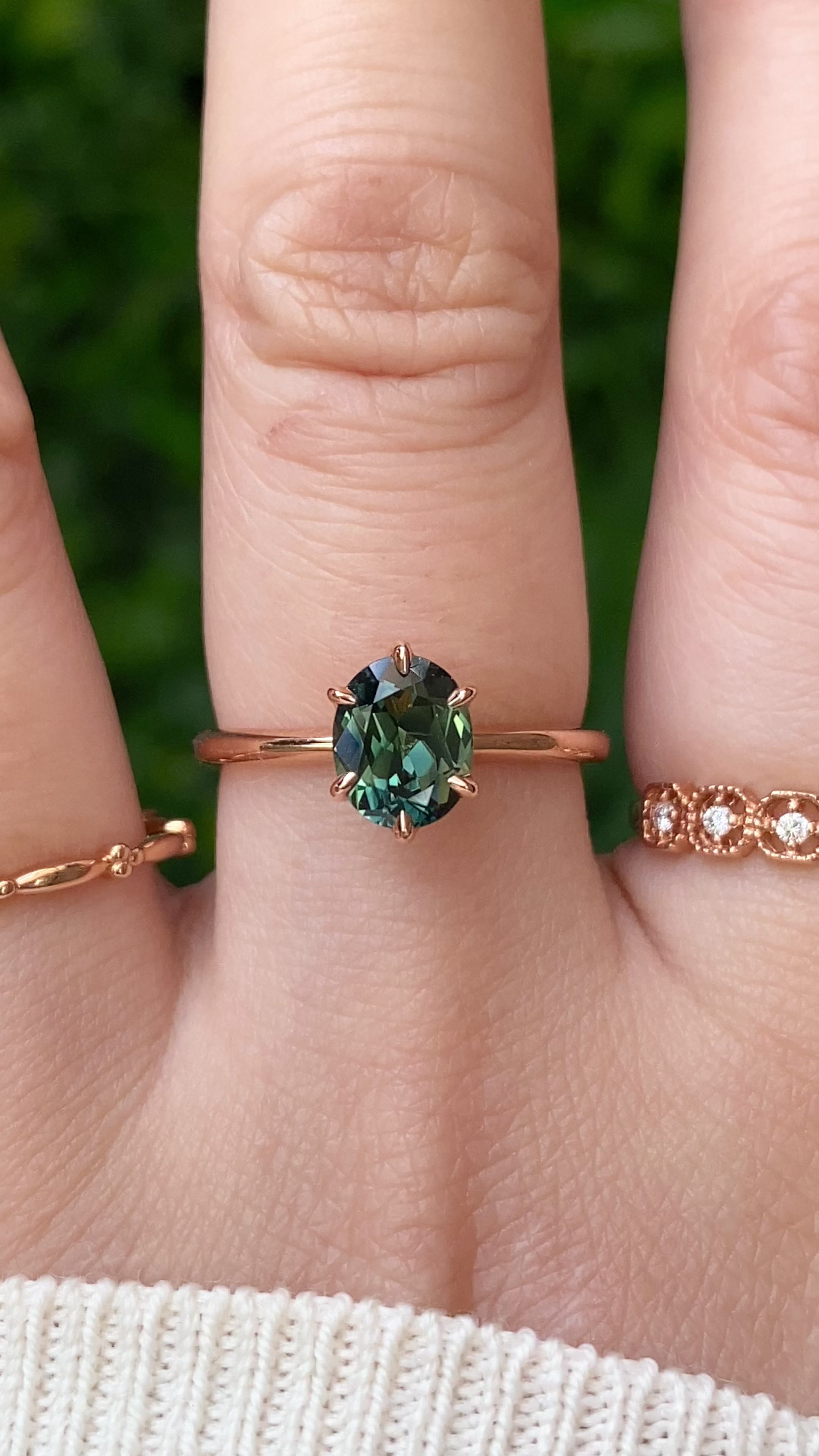 Floryn Ring, 1.38ct Green Queensland Sapphire