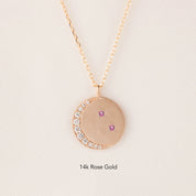 Crescent Moon & Star Birthstone Charm